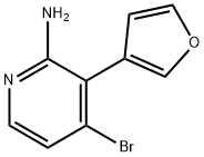 2-Amino-4-bromo-3-(3-furyl)pyridine 结构式