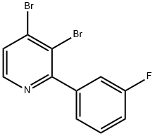 3,4-Dibromo-2-(3-fluorophenyl)pyridine,1381943-54-9,结构式