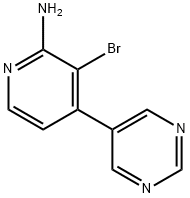 2-Amino-3-bromo-4-(5-pyrimidyl)pyridine Structure