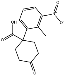 1-(2-Methyl-3-nitrophenyl)-4-oxocyclohexanecarboxylic Acid 化学構造式