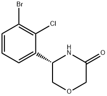 (5S)-5-(3-BROMO-2-CHLOROPHENYL)MORPHOLIN-3-ONE Structure