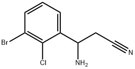 3-AMINO-3-(3-BROMO-2-CHLOROPHENYL)PROPANENITRILE Structure