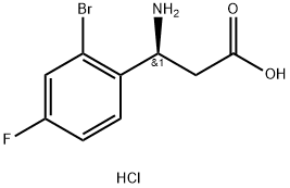 (3S)-3-AMINO-3-(2-BROMO-4-FLUOROPHENYL)PROPANOIC ACID HYDROCHLORIDE Structure