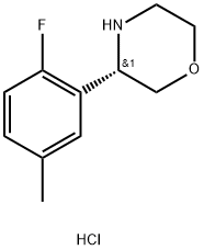 (3S)-3-(2-FLUORO-5-METHYLPHENYL)MORPHOLINE HYDROCHLORIDE,1391443-00-7,结构式