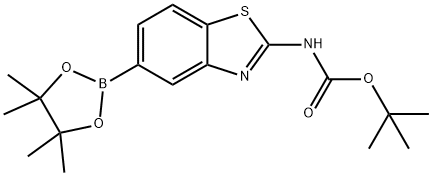 (5-(4,4,5,5-四甲基-1,3,2-二氧杂硼烷-2-基)苯并[D]噻唑-2-基)氨基甲酸叔丁酯, 1392846-50-2, 结构式