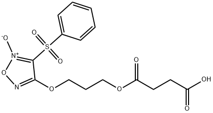 4-(3-((3-carboxypropanoyl)oxy)propoxy)-3-(phenylsulfonyl)-1,2,5-oxadiazole-2-oxide Struktur