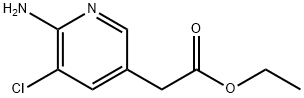 3-Pyridineacetic acid, 6-amino-5-chloro-, ethyl ester,1393555-10-6,结构式