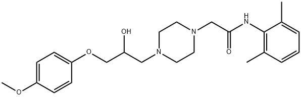 N-(2,6-Dimethylphenyl)-4-[2-hydroxy-3-(4-methoxyphenoxy)propyl]-1-piperazineacetamide Struktur
