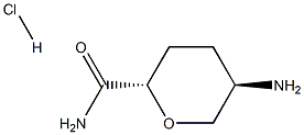 (2S,5R)-5-aminotetrahydro-2H-pyran-2-carboxamide hydrochloride Struktur