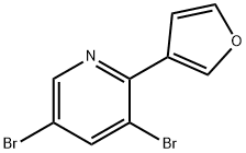 3,5-Dibromo-2-(3-furyl)pyridine,1399481-04-9,结构式
