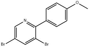 3,5-Dibromo-6-(4-methoxyphenyl)pyridine Structure