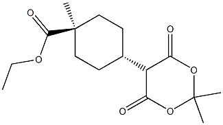 ethyl trans-4-(2,2-dimethyl-4,6-dioxo-1,3-dioxan-5-yl)-1-methylcyclohexanecarboxylate Struktur