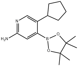 2-Amino-5-cyclopentylpyridine-4-boronic acid pinacol ester Struktur