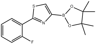 2-(2-fluorophenyl)-4-(4,4,5,5-tetramethyl-1,3,2-dioxaborolan-2-yl)thiazole Struktur