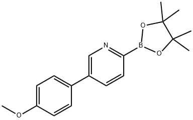 5-(4-Methoxyphenyl)pyridine-2-boronic acid pinacol ester 化学構造式