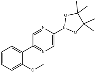 2-(2-methoxyphenyl)-5-(4,4,5,5-tetramethyl-1,3,2-dioxaborolan-2-yl)pyrazine Struktur