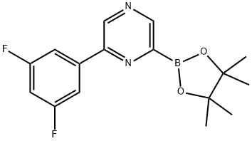6-(3,5-Difluorophenyl)pyrazine-2-boronic acid pinacol ester 结构式
