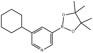5-(Cyclohexyl)pyridine-3-boronic acid pinacol ester,1402240-82-7,结构式