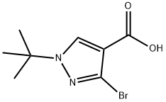 3-溴-1-(叔丁基)-1H-吡唑-4-羧酸, 1407966-15-7, 结构式