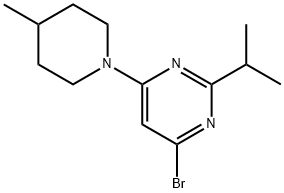4-Bromo-2-(iso-propyl)-6-(4-methylpiperidin-1-yl)pyrimidine Struktur