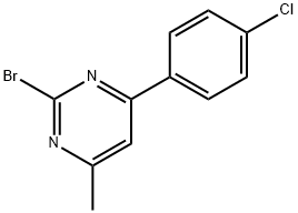 2-Bromo-4-(4-chlorophenyl)-6-methylpyrimidine 化学構造式