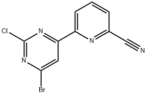 2-Chloro-4-bromo-6-(6-cyano-2-pyridyl)pyrimidine Structure