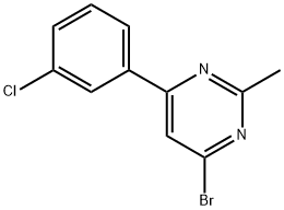 4-bromo-6-(3-chlorophenyl)-2-methylpyrimidine,1412955-33-9,结构式