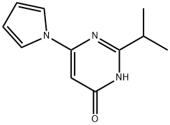 4-Hydroxy-2-(iso-propyl)-6-(1H-pyrrol-1-yl)pyrimidine 化学構造式