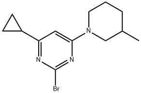 2-bromo-4-(3-methylpiperidin-1-yl)-6-cyclopropylpyrimidine Structure