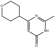 4-hydroxy-6-(4-tetrahydropyranyl)-2-methylpyrimidine 化学構造式