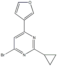 4-Bromo-2-cyclopropyl-6-(3-furyl)pyrimidine 化学構造式