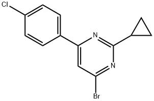 4-Bromo-2-cyclopropyl-6-(4-chlorophenyl)pyrimidine 化学構造式