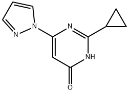 4-Hydroxy-2-cyclopropyl-6-(1H-pyrazol-1-yl)pyrimidine,1412958-47-4,结构式