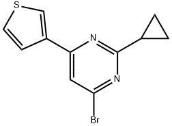 4-Bromo-2-cyclopropyl-6-(3-thienyl)pyrimidine 化学構造式