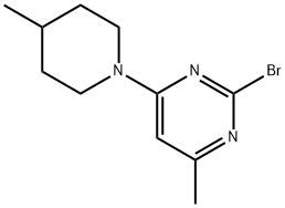 2-Bromo-4-(4-methylpiperidin-1-yl)-6-methylpyrimidine Struktur