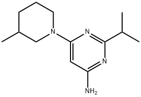 4-amino-2-(iso-propyl)-6-(3-methylpiperidin-1-yl)pyrimidine 化学構造式