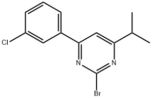 2-Bromo-4-(3-chlorophenyl)-6-(iso-propyl)pyrimidine,1412961-70-6,结构式