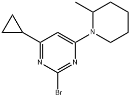 2-bromo-4-(2-methylpiperidin-1-yl)-6-cyclopropylpyrimidine Structure