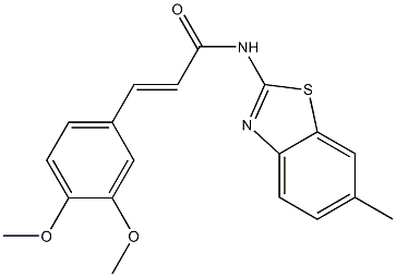 3-(3,4-dimethoxyphenyl)-N-(6-methyl-1,3-benzothiazol-2-yl)acrylamide,1415662-71-3,结构式