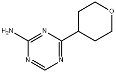 4-(4-Tetrahydropyranyl)-1,3,5-triazin-2-amine Struktur