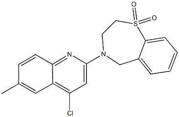 4-(4-氯-6-甲基喹啉-2-基)-2,3,4,5-四氢苯并[1,4]硫氮杂-1,1-二氧化物, 1422496-78-3, 结构式