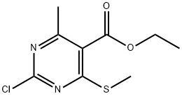 ethyl 2-chloro-4-methyl-6-(methylthio)pyrimidine-5-carboxylate Struktur