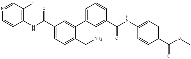 methyl 4-({3-[2-(aminomethyl)-5-[(3-fluoropyridin-4-yl)carbamoyl]phenyl]phenyl}amido)benzoate|