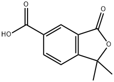 1,1-DIMETHYL-3-OXO-1,3-DIHYDRO-2-BENZOFURAN-5-CARBOXYLIC ACID 化学構造式