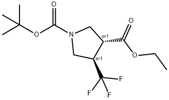 1-(tert-butyl) 3-ethyl (3S,4S)-4-(trifluoromethyl)pyrrolidine-1,3-dicarboxylate Structure