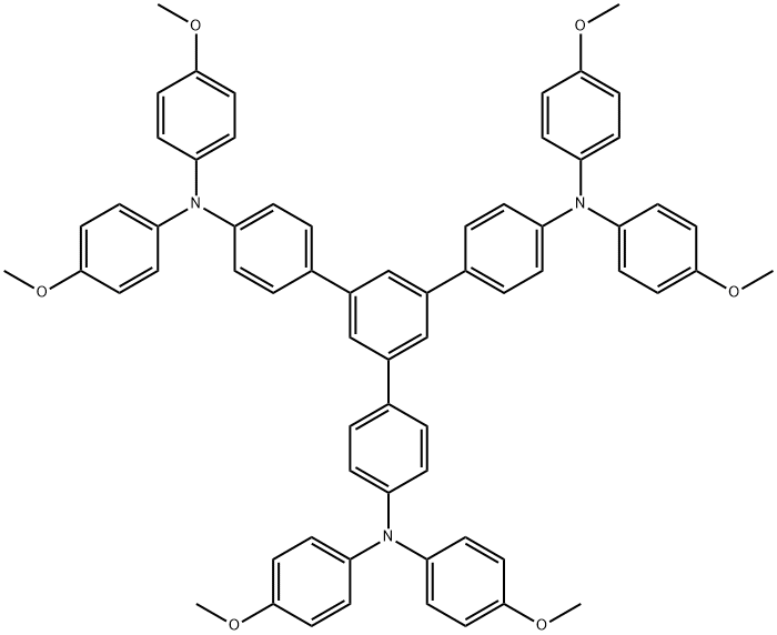 1,3,5-三[4-[二(4-甲氧基苯基)氨基]苯基]苯 结构式