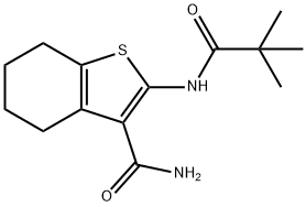 2-[(2,2-dimethylpropanoyl)amino]-4,5,6,7-tetrahydro-1-benzothiophene-3-carboxamide 结构式