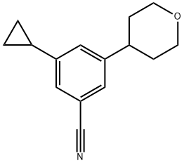 3-(4-Tetrahydropyranyl)-5-(cyclopropyl)benzonitrile,1434127-75-9,结构式