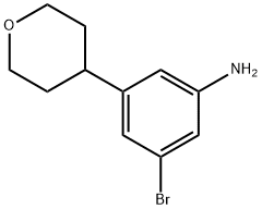 3-Bromo-5-(4-tetrahydropyranyl)aniline,1434128-17-2,结构式