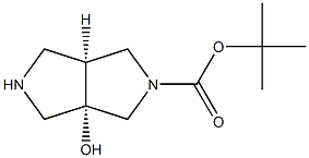 tert-butyl (3aS,6aS)-3a-hydroxyhexahydropyrrolo[3,4-c]pyrrole-2(1H)-carboxylate 化学構造式